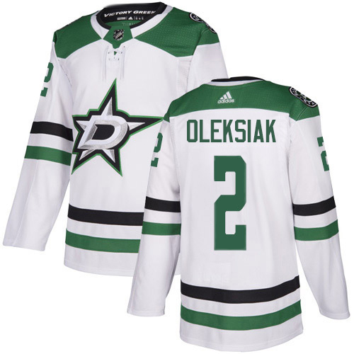 Adidas Men Dallas Stars #2 Jamie Oleksiak White Road Authentic Stitched NHL Jersey